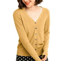 Obrezirani kardigani ženski džemper sa džemperskim jaknom od karikana od pune boje Pleteni džemper kardigan