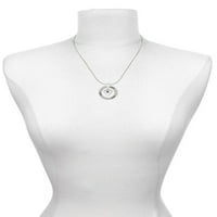 Delight nakit Silvertone Veliki februar - ljubičasta kristalno srčani veseli prsten šarm ogrlica, 18