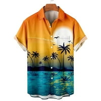 -Hirts za muškarce muške havajske kratkih rukava Springsamger rever 3d tiskana košulja modna košulja
