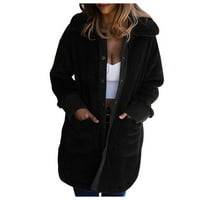 Y2K jakna s kapuljačom za žene lagano lagano crne m