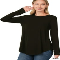 TheLovely Women & Plus opušteni fit s dugim rukavima okrugli i ručni dres na vrhu majica