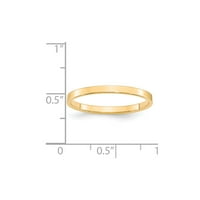 14k žuti zlatni prsten za vjenčanje Standard Stan Standard Flat LTW veličine 5