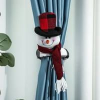 Hyda zavjesa kopča Santa Snowman Dizajn Božićno poklon tkanina Prozor ukrašavanje drapea kuka Kućni dekor