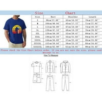 Košulje za muškarce Jednostavna ličnost Moda Ležerne prilike Havajska tiskana okrugla vrata kratkih rukava majica Plava XXL