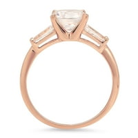 2. CT sjajan okrugli rezan originalni kultivirani dijamant VS1-VS I-J 18K Rose Gold Tro-Stone obećaj Izjava o vjenčanju Angažovanje dizajnerskog prstena W Crystal bočna kamenje veličine 5