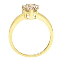 2. CT sjajan krug Clear Simulirani dijamant 18K žuti zlatni pasijans prsten sz 6.5
