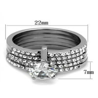 1.98ct okrugli rez CZ angažman od nehrđajućeg čelika i venčani venčani prsten veličine 7