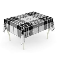 Sažetak Crno-bijeli tartan Plej uzorak uzorak škotskog karirano klatno kultura stolnjak stolni stol poklopac kućnog dekora partije