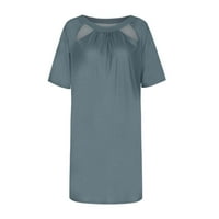Ženska ljetna klirensa Ležerna majica Haljina kratkih rukava od pune šuplje sa nacrte O-izrezom suknje