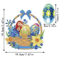 Uskršne brisane kućne komplete Hordu Rabbit Diamond Bušilica Easter Decoration Uskrs Rabbit DIY Diamond