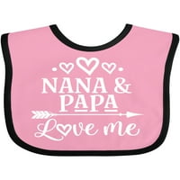 Inktastična Nana Papa Love Me Grandids Poklon Baby Boy ili Baby Girl Bib