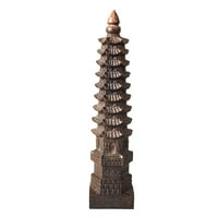 Tinksky Tower Statue Ornament TOWER Shape Desktop Ornament Agarwood Carving Decor