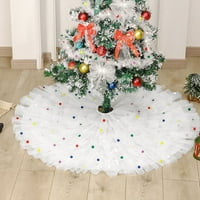 Sretan datum bijele suknje za božićnu drvvu Elegantna mreža Tutu suknja Xmas Tree Naslijedine suknje