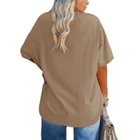 RRHSS ženske plus veličine T majice prevelike tenske ljetne kratkih rukava izrez na vratu