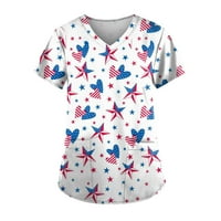 Ženske vrhove Ženska bluza s kratkim rukavima Ležerne prilike za tiskane majice Summer Plave S