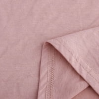 Modna ženska orez kratkih rukava s kratkim rukavima Print Plus size Pamuk Casual Top Pink S