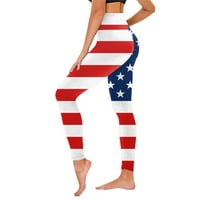 Ženske gamaše Plus Day Veličina za ženska američka 4. srpnja Tajice Hight struk hlače za jogu trčeći