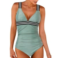 Jednodijelni kupaći kostimi Webbingtank odijela Shirred Vintage Up kupaće kostime kupaći sportski upravljački kupaći kostimi podstavljeni trbuh bikini push kupaći kostimi mint zeleni l
