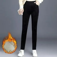 Corduroy hlače Žene plus veličina Termičke gamaše sa šerpa runom obložene tople debelim zimskim ležernim pantalonama