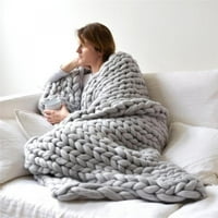 Akrilni pleteni debeli multikolor grubi pokrivač tkani ručni pleteni kauč na razvlačenje jesen zimska pokrivač za dom