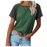 Ženske modne košulje Colorblock Print Tops Kratki rukav Teers Comfy Casual Bluzes Regularna moć odjeću