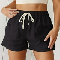 Clears Ryrjj ženske Y2K teretni kratke hlače Čvrsti retro viseći struk za strugu Elastični džep joggers