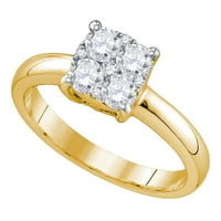 18K žuti zlatni dijamantni bridalni zaručnički prsten CTTW