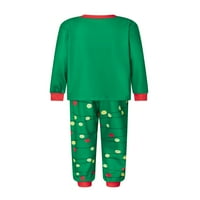 MubIneo božićna porodična pidžama Podudaranje set Santa Claus Ispis dugih rukava i hlače Looungewear