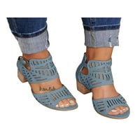 Audeban ženski dame nisko blok pete šuplje sandale za gležnjeve radne pametne cipele veličine 4,5-11,5