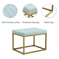 Velvet Stol za preklopnjenje, tapecirani za noge Otoman sa zlatnom metalnom bazom, kvadratni stolica