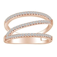 0. Carat okrugli rez bijeli prirodni dijamantski modni godišnjica vjenčani prsten za vjenčanje u 14K čvrstih ruža zlatna prstena veličine 7