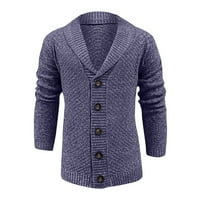 GASUE Vintage Cardigan džemper za muškarce Udobni modni modni topli dugi rukav casu casual svakodnevne datume jakne mornarice, 3xl