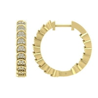 Araiya 10k žuto zlato u minđušama dijamantskih obruča za žene