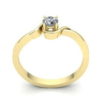 Prirodno 0,5CT okruglo Diamond Dame Bridal Solitaire Golvers Angažman prsten čvrsta 10k ruža, bijela