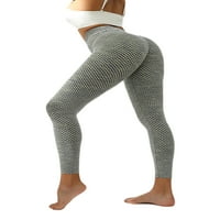 Canrulo Women Butt Lift Yoga Hlače High Struk Tummy Control Comfy Sport Aktivne noge Tamnozelene m
