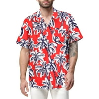 Muška majica Havajska majica za muškarce, muške vintage gumb dolje košulje za kuglanje Skraćeno ljeto