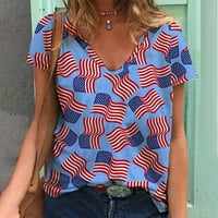 Gathrrgyp Womens Plus veličine T-majica, modna žena kauzal V-izrez Vintage Love Ispis bluza Kratki rukav majica ljetnih vrhova