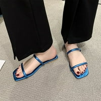 Daznico papuče za žene proljeće i ljetne žene papuče ravna niska peta otvorena nožna prsta pune boje na sandalama plava 7.5