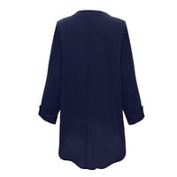 HGW Plus Size Žene Ležerne prilike dugih rukava s dugim rukavima Bluza V-izrez Bluza Top Plus size elegantna