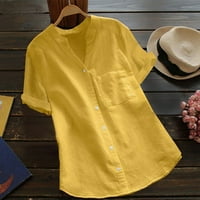 Ženska pamučna posteljina Ležerna majica kratkih rukava bluza s majicama dolje