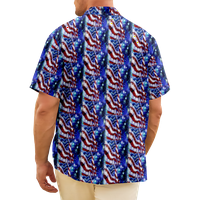 4. jula muška havajska majica USA Nacionalna zastava košulja kratkih rukava Ležerne prilike, na majici