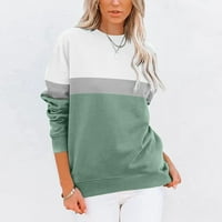 Lenago ženske vrhove modne pulover okrugli vrat dugih rukava u boji bluze džemper vrhovi bluza majica