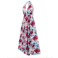 ManXivoo haljina za plažu za žene za žene plaža cvjetna masirt sundress bez rukava bez rukava casual