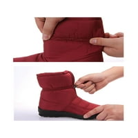 Welliuma ženske zimske cipele okrugli prsti toplo čizme za snijeg čizme za snijeg Walk Walk Walk Comfort Plish obložen crveno 8