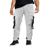 Muške vojske komunalne hlače za vezanje pushleck tanki konusni fit teretni pantalone