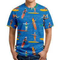 Muška majica, dječaci i muški palma havajska majica, kratki rukav za vrat, grafički majice muškarci, grafički tee vrhovi, tiskane havajske majice na plaži, dijete, plavo
