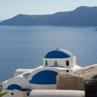 Plava crkvena kupola, Oia, Santorini, Grčka Poster Print by Bill Bachmann