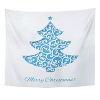 Bijelo moderno plavo božićno drvce sa zvjezdanim dizajnom za odmor prekrasan applique apstraktno svijetla