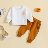 Dječačka odjeća set Set Toddler Kids Outfit Pumpkins Prints Dugi rukavi vrhovi pantalone na dugim rukavima