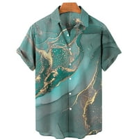 Muška majica Casual Mushe Beach majice Ležerne prilike Labavi remel Print Short rukava Dugme za priključak Cvjetna košulja Sand Beach Hawaiians Ljeto Top Blue XXXXL